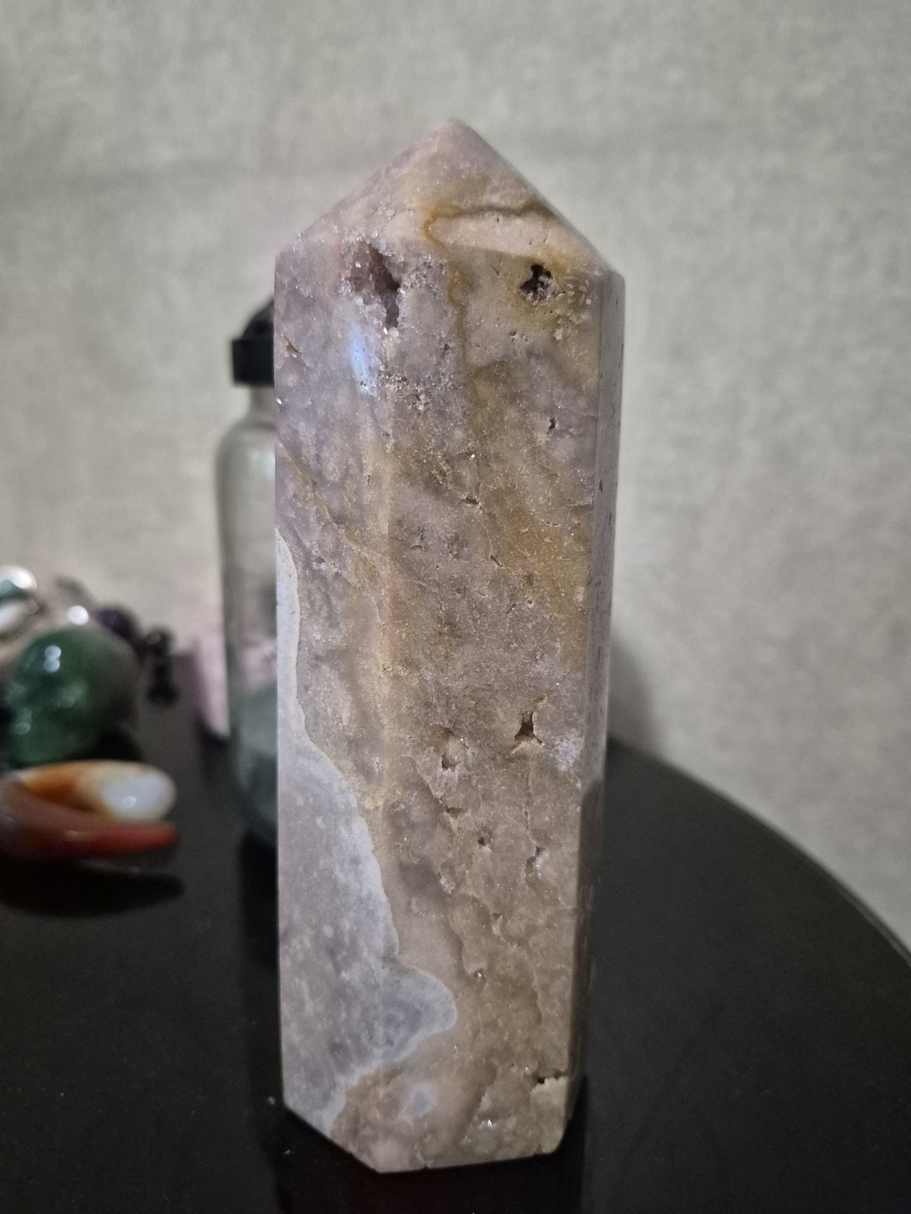 Pink Amethyst W/ Flower Agate Tower